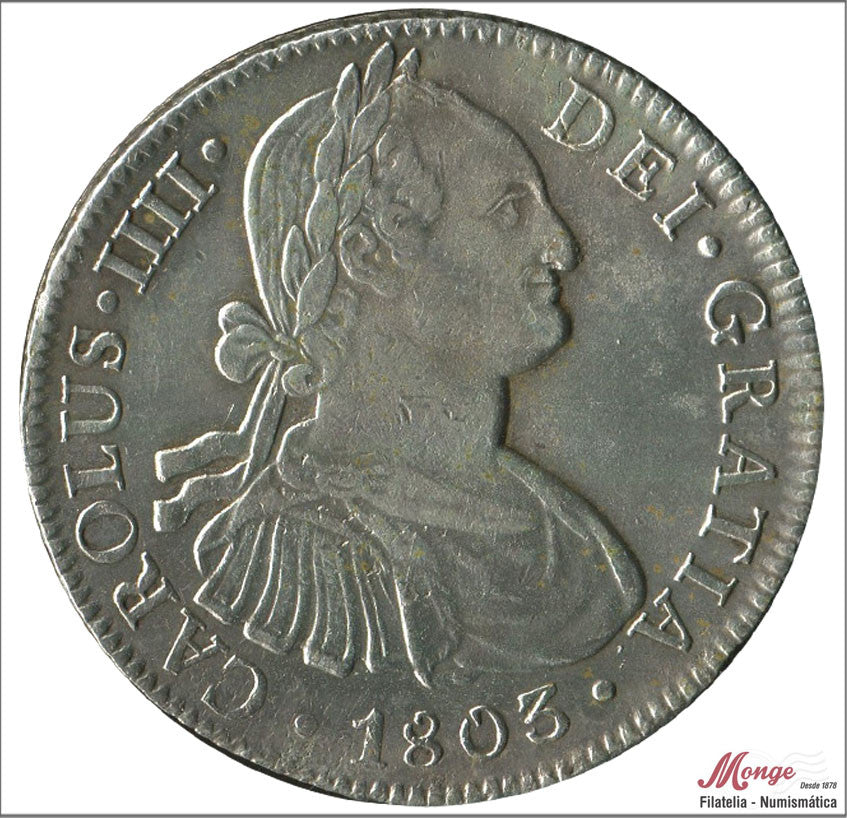 España - 1803 - Carlos IV - Nº 00699 - MBC+ / VF+ - 8 Reales 1803 FT Mejico / 26,85 gr. plata