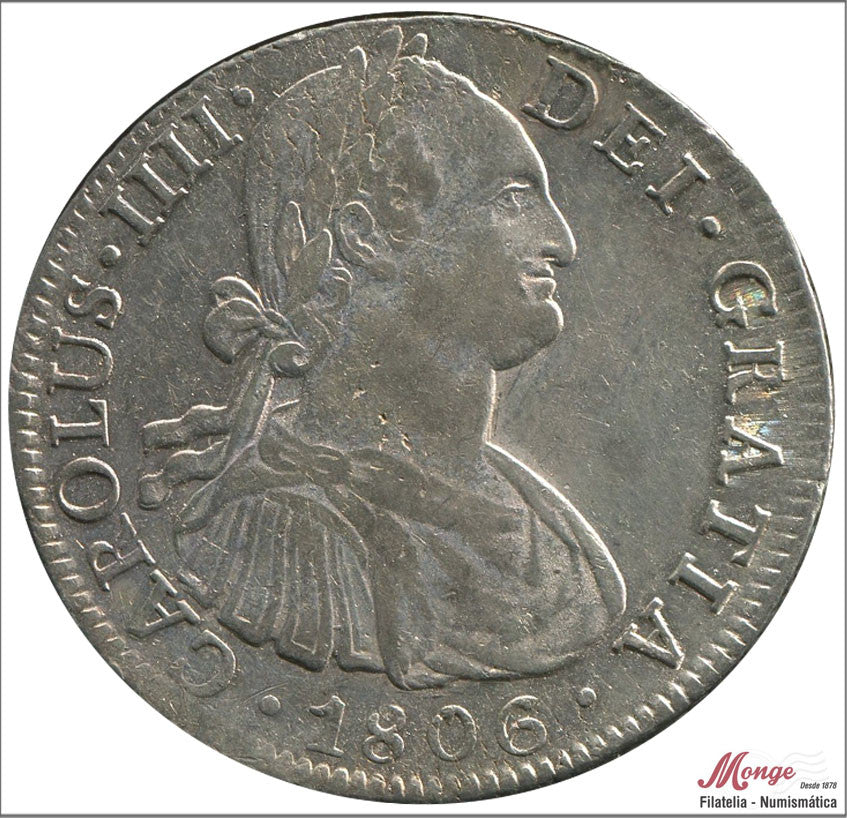 España - 1806 - Carlos IV - Nº 00705 - MBC / VF - 8 Reales 1806 Mejico TH / 26,90 gr. plata