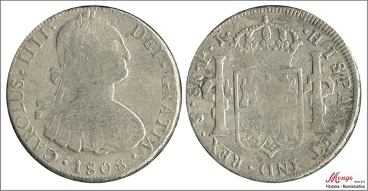 España - 1808 - Carlos IV - Nº 00732 - RC / VG - 8 Reales 1808 Potosí PJ / 26,25 gr. plata