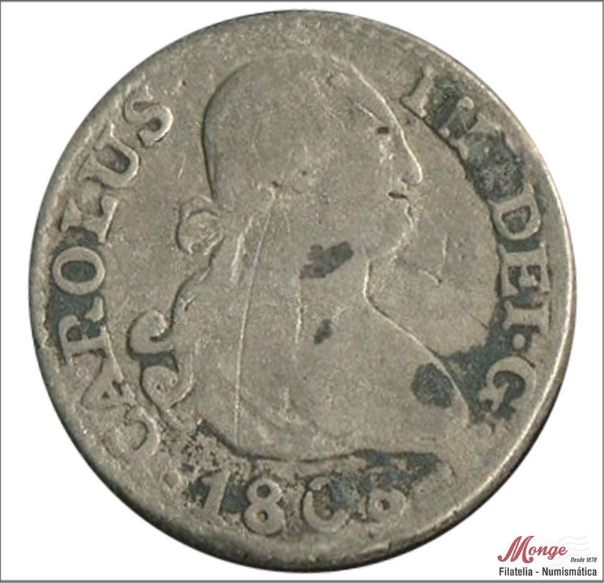 España - 1808 - Carlos IV - Nº 01280 - BC / F - 1/2 Real 1808 FA Madrid - plata