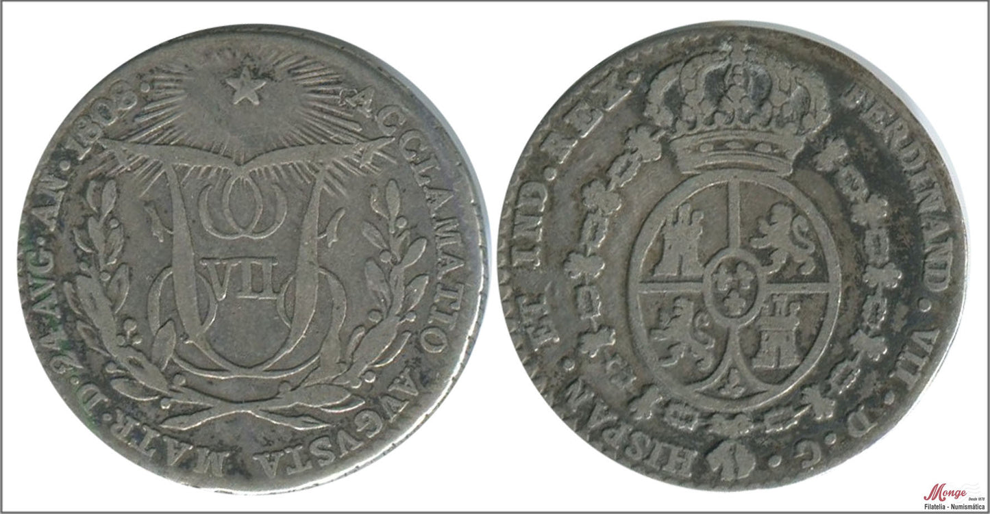 España - 1808 - Medalla - Nº N-1808-01 - MBC / VF - Proclamación Fernado VII año 1808 Madrid / Modulo 1 Real