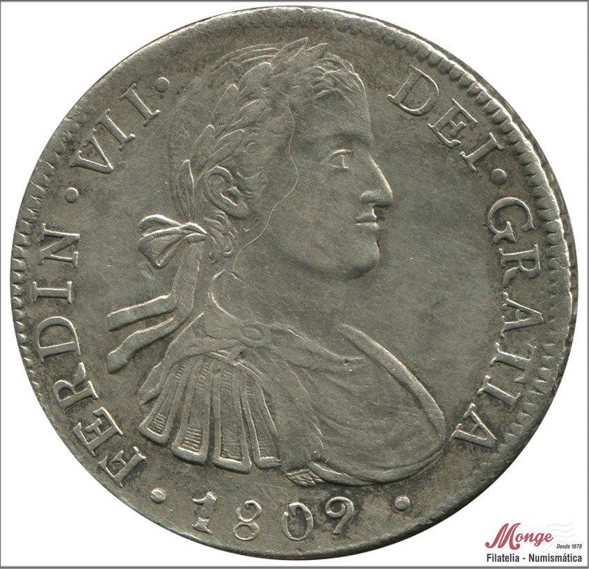 España - 1809 - Fernando VII - Nº 00539 - MBC+ / VF+ - 8 Reales 1809 / Mejico TH / 26,90 gramos plata