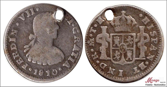 España - 1810 - Fernando VII - Nº 01337 - BC / F - 1/2 Real 1810 TH Mejico Ag