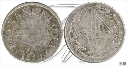 España - 1810 - José Napoleón - Nº 00046 - BC / F - 1 Peseta 1810 Barcelona Ag