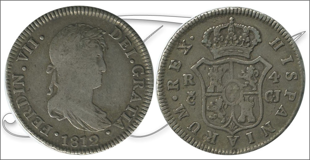 España - 1812 - Fernando VII - Nº 00704 - MBC - / VF- - 4 Reales 1812 Cadiz CI Ag