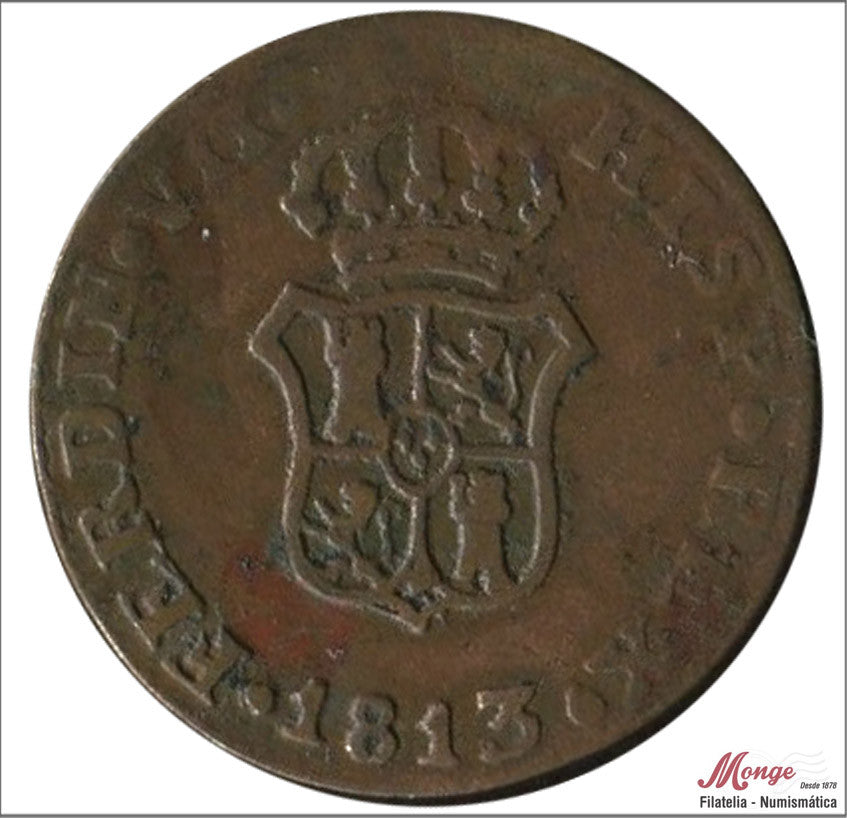 España - 1813 - Fernando VII - Nº 01534 - MBC / VF - Ochavo 1813 Cataluña (3 recto) Cu