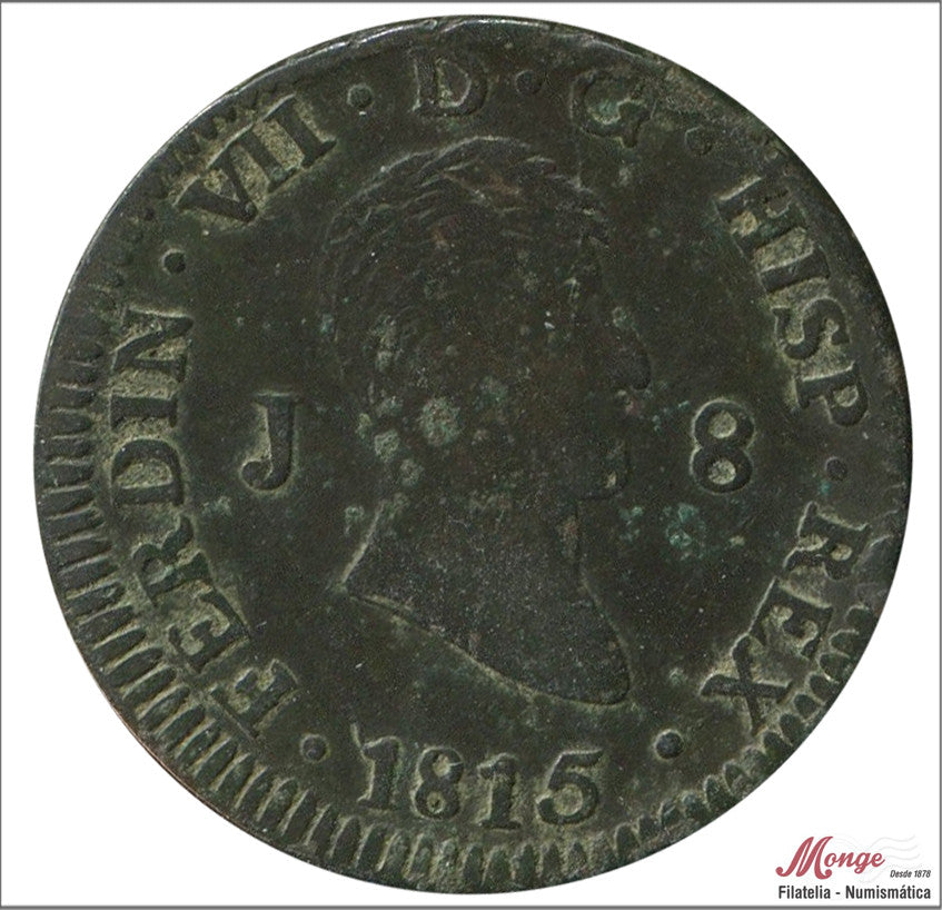 España - 1815 - Fernando VII - Nº 01547 - MBC - / VF- - 8 Maravedis 1815 Jubia Cu