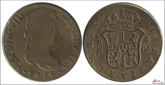 España - 1816 - Fernando VII - Nº 00756FE - BC / MBC - 4 Reales Madrid 1816 GJ / Falsa época en cobre