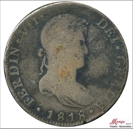 España - 1818 - Fernando VII - Nº 00561 - RC / VG - 8 Reales 1818 Mejico JJ / 25,95 gr. plata