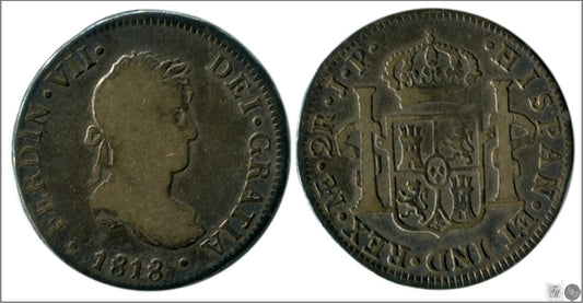 España - 1818 - Fernando VII - Nº 00906 - Buena conservación - BC / F - 2 Reales 1818 JP Lima Ag