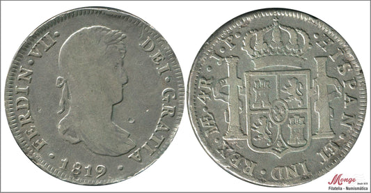 España - 1819 - Fernando VII - Nº 00748 - BC / MBC- - 4 Reales Lima 1819 JP / 13 gr. plata