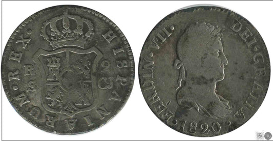 España - 1820 - Fernando VII - Nº 01026 - BC- / F- - 2 Reales 1820 CJ Sevilla Ag