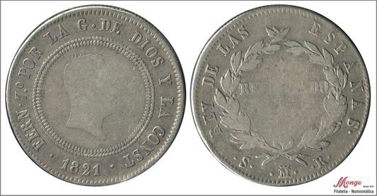 España - 1821 - Fernando VII - Nº 00762 - BC+ / BC - 4 Reales (10 reales) 1821 Madrid / 13,15 gr. plata