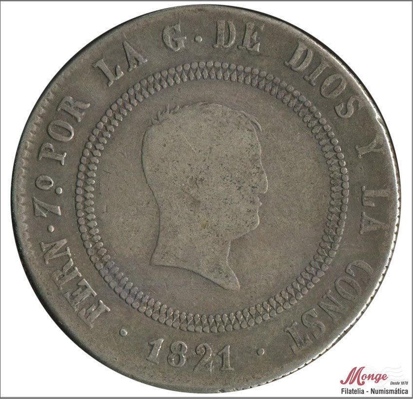 España - 1821 - Fernando VII - Nº 00762 - BC / F - 4 Reales (10 reales) 1821 SR Madrid / 12,70 gr. plata