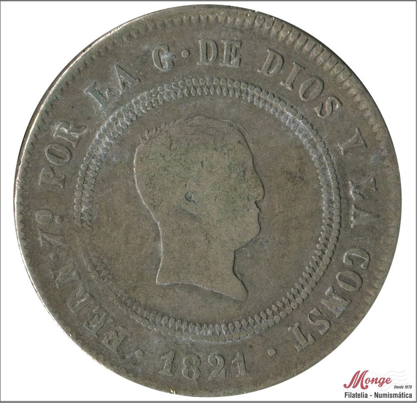 España - 1821 - Fernando VII - Nº 00762 - MBC - / VF- - 4 Reales (10 reales) 1821 Madrid / 13,45 gr. plata