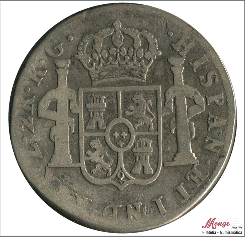 España - 1821 - Fernando VII - Nº 01080 - BC- / BC - 2 Reales 1821 Zacatecas RG / 6 gr. plata