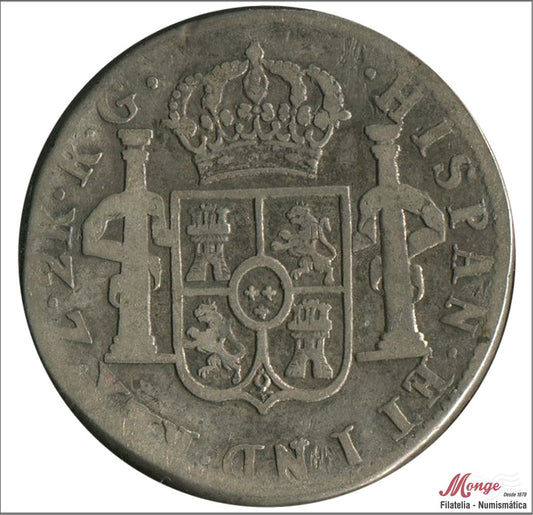 España - 1821 - Fernando VII - Nº 01080 - BC- / BC - 2 Reales 1821 Zacatecas RG / 6 gr. plata