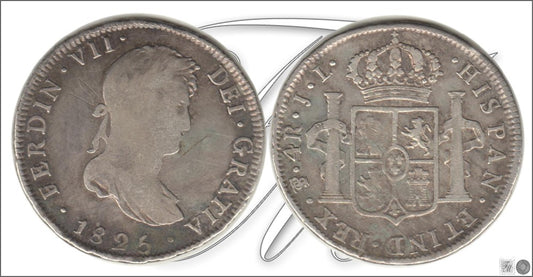 España - 1825 - Fernando VII - Nº 00797 - Cara y Cruz - BC / MBC- - 4 Reales 1825 JL Potosi Ag