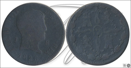 España - 1826 - Fernando VII - Nº 01562 - Regular conservación - RC / VG - 8 Maravedis 1826 Jubia Cu