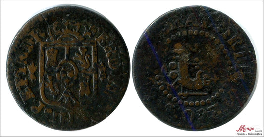 España - 1826 - Fernando VII - Nº 01609 - MBC+ / VF+ - 1 Quarto 1826 Manila Cu