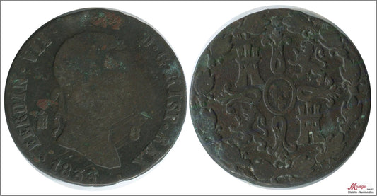 España - 1833 - Fernando VII - Nº 01697 - RC / VG - 8 Maravedis 1833 Segovia Cu