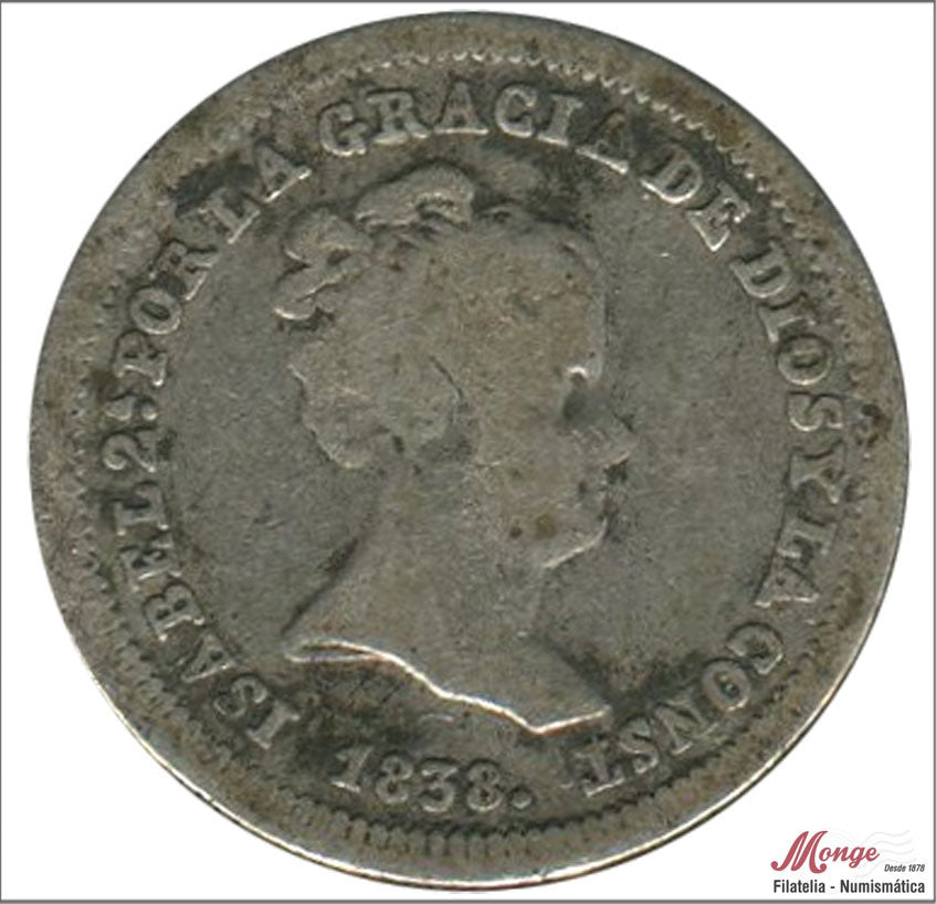 España - 1838 - Isabel II - Nº 00235 - MBC - / VF- - 1 Real 1838 Madrid CL - plata