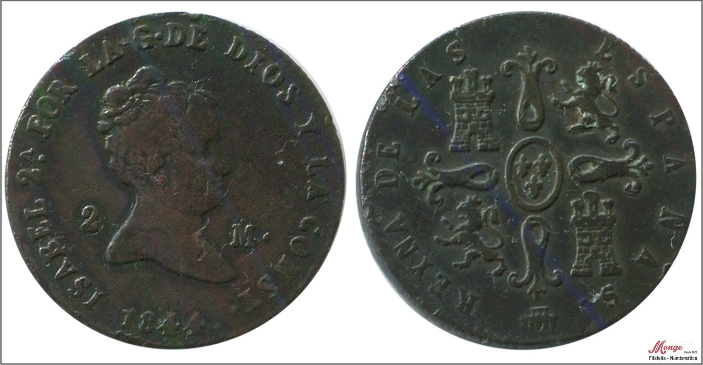 España - 1840 - Isabel II - Nº 00044 - MBC - / VF- - 2 Maravedis 1840 Segovia Cu