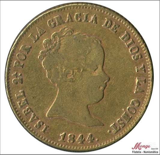 España - 1844 - Isabel II - Nº 00609 - MBC- / MBC - 80 Reales 1844 CL Madrid / 6,75 gr. oro