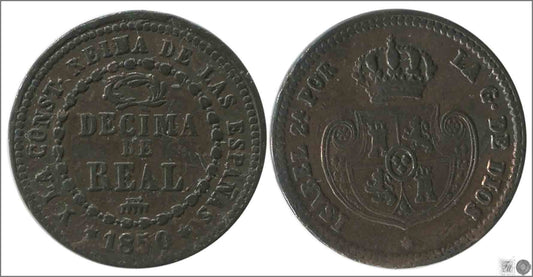 España - 1850 - Isabel II - Nº 00055 - Excelente conservacion menos - EBC- / XF- - 1 Decima de Real 1850 Segovia Ag