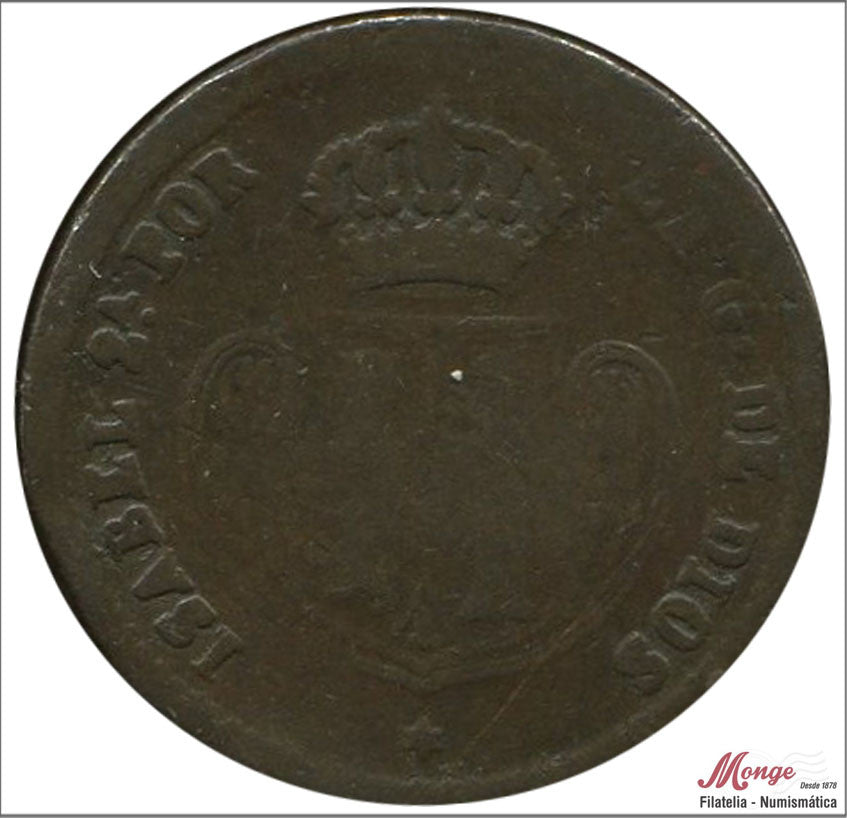 España - 1852 - Isabel II - Nº 00057 - BC / BC- - 1 Decima de Real 1852 Segovia Cu