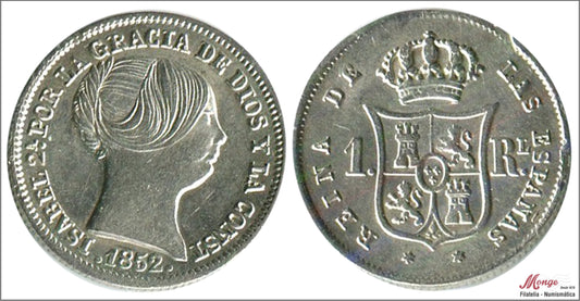 España - 1852 - Isabel II - Nº 00256 - EBC / XF - 1 Real 1852 Madrid Ag