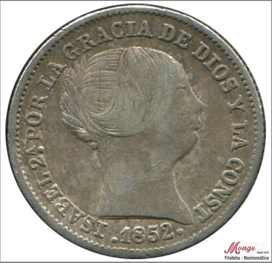 España - 1852 - Isabel II - Nº 00256 - MBC - / VF- - 1 Real 1852 Madrid - plata - soldadura