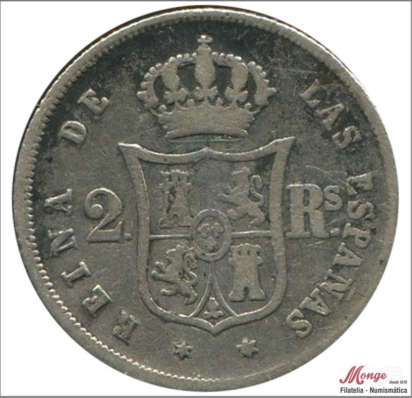 España - 1852 - Isabel II - Nº 00312 - BC / F - 2 Reales 1852 Madrid Ag