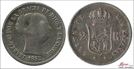 España - 1852 - Isabel II - Nº 00312 - MBC / VF - 2 Reales 1852 Madrid Ag