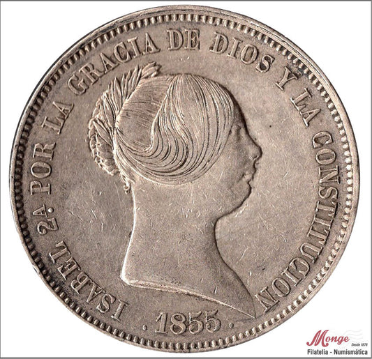 España - 1855 - Isabel II - Nº 00509 - MBC+ / VF+ - 20 Reales 1855 Madrid - 25,80 gr. plata