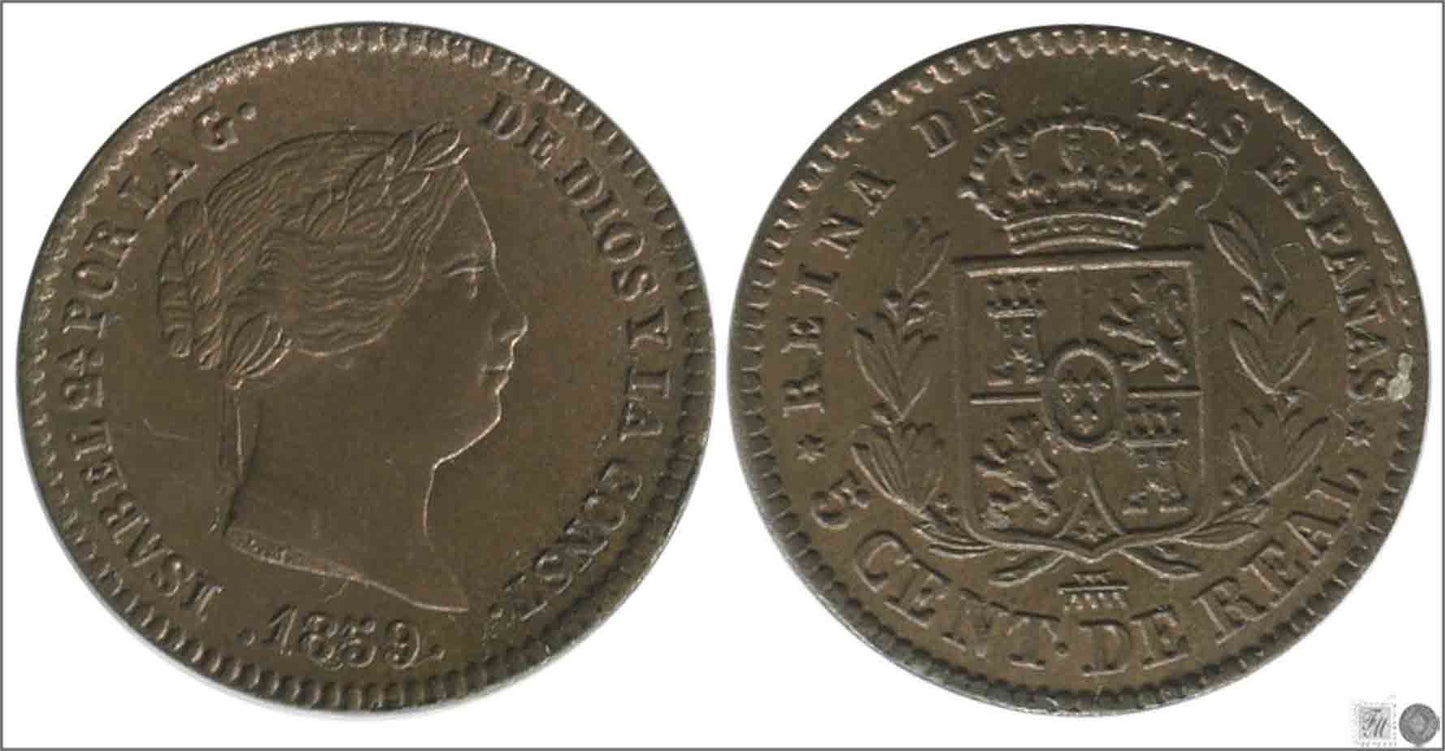 España - 1859 - Isabel II - Nº 00012 - Sin circular - S/C / UNC - 5 Centimos de Real 1859 Segovia Cu