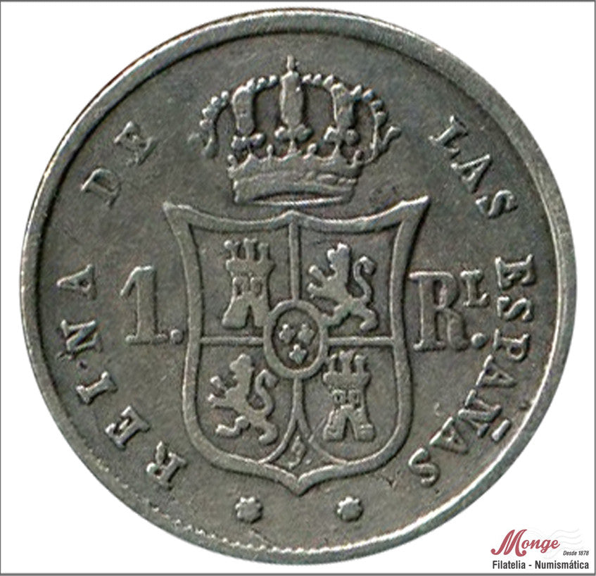 España - 1860 - Isabel II - Nº 00279 - MBC- / MBC - 1 Real 1860 Sevilla Ag