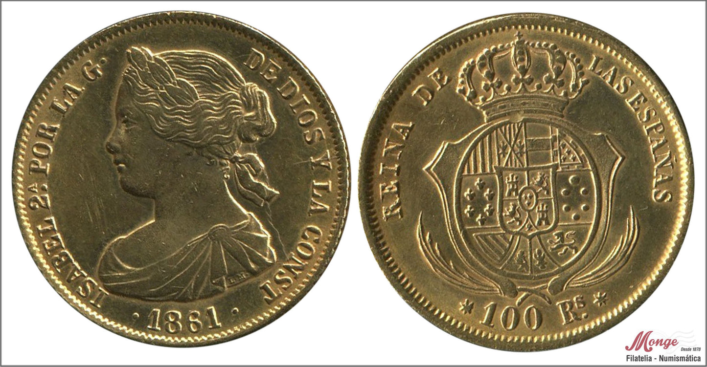 España - 1861 - Isabel II - Nº 00679 - EBC- / EBC - 100 Reales 1861 Sevilla / 8,40 gr. oro