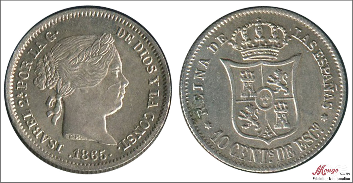 España - 1865 - Isabel II - Nº 00283 - EBC+ / EBC - 10 Centimos 1865 Madrid Ag