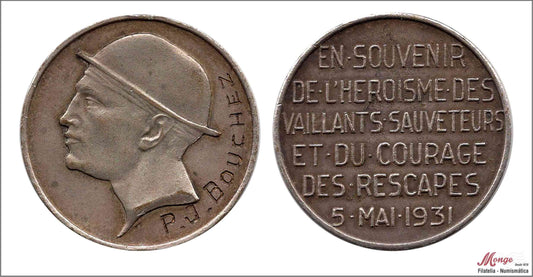 España - 1931 - Medalla - Nº NC-003 - EBC / XF - Francesa/ Recuerdo del Heroismo y Coraje de los Bomberos/ 5 de mayo del 1931/ b