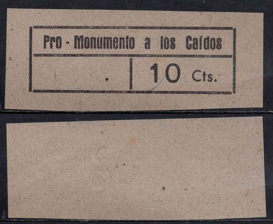 España - 1937 - Cooperativas - Nº NC-157 - EBC/XF - 10 centimos/ Pro-monumento a Los Caidos.