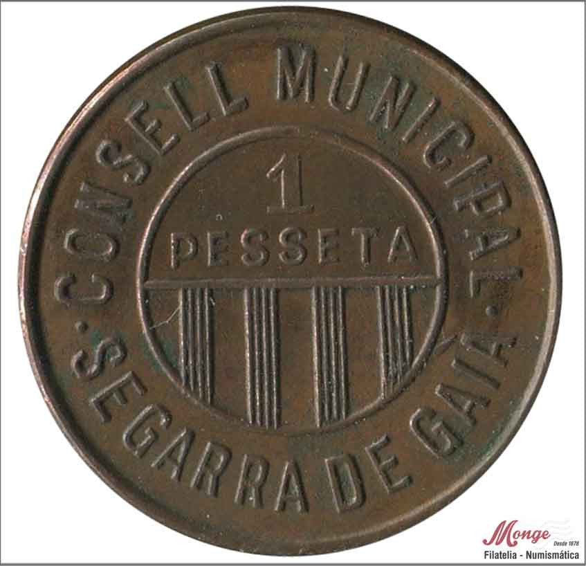 España - 1937 - Guerra Civil - Nº 00228 - EBC / XF - Segarra de Gaia 1 pta / Sin fecha / Cobre