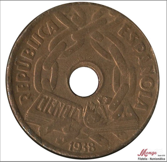 España - 1938 - 2ª República - Nº 00192 - MBC / VF - 25 centimos 1938 Cu