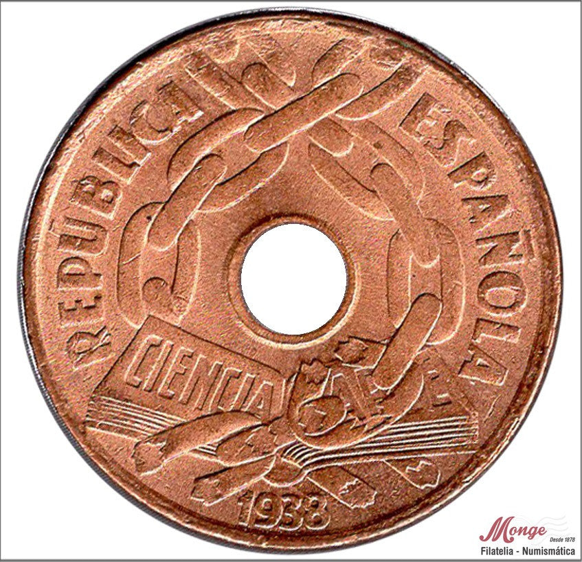 España - 1938 - 2ª República - Nº 00192 - S/C- aUNC - 25 centimos 1938 Cu