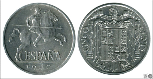 España - 1940 - Franco - Nº 00238 - S/C / UNC - 5 centimos 1940