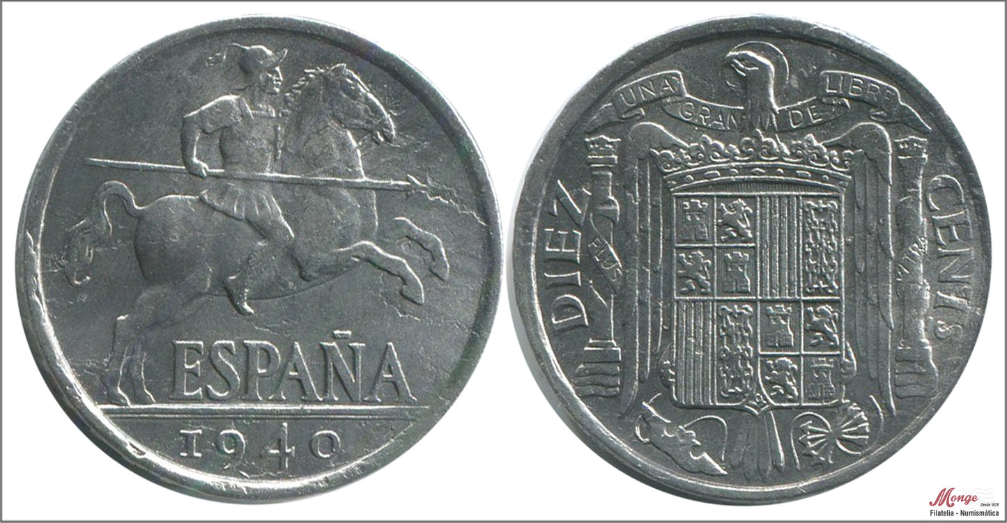 España - 1940 - Franco - Nº 00242 - EBC / XF - 10 centimos 1940