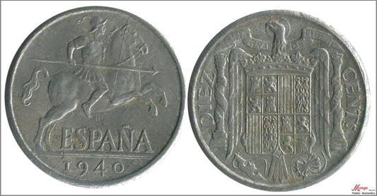 España - 1940 - Franco - Nº 00242 - MBC / VF - 10 centimos 1940