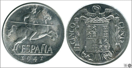 España - 1941 - Franco - Nº 00239 - S/C / UNC - 5 centimos 1941