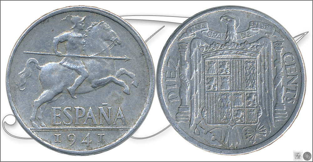 España - 1941 - Franco - Nº 00243 - MBC / VF - 10 centimos 1941