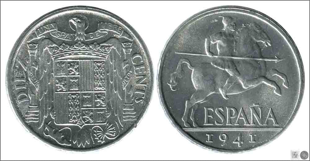 España - 1941 - Franco - Nº 00243 - S/C-/aUNC - 10 centimos 1941